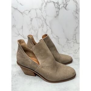 Lucky Brand Boots Womens Size 8.5 Tan Leather Block‎ Heel Pull On Style